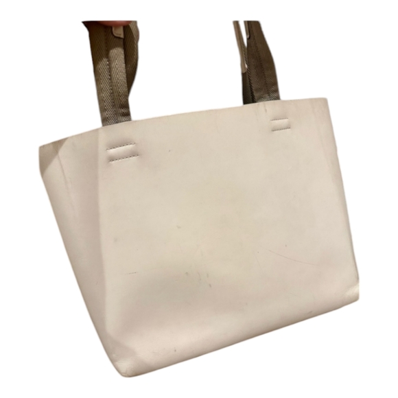 PRADA leather tote w/detachable pouch in Off white-cream color Pre-loved EUC - Picture 3 of 8